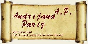 Andrijana Pariž vizit kartica